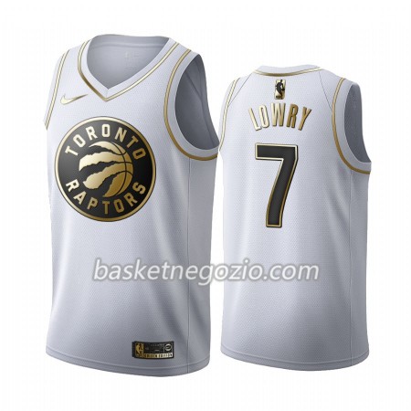 Canotte Uomo Toronto Raptors Kyle Lowry 7 2019-20 Nike Bianco Golden Edition Swingman
